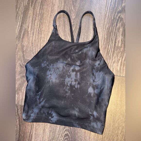 Old Navy Active (XS) Black//Grey Pattern Cropped Tank Top with Built in Bra - Picture 1 of 6